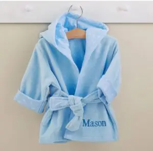 IPT Embroidered Extra Soft Baby Robe-Blue