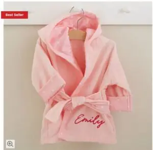 IPT Embroidered Extra Soft Baby Robe-Pink