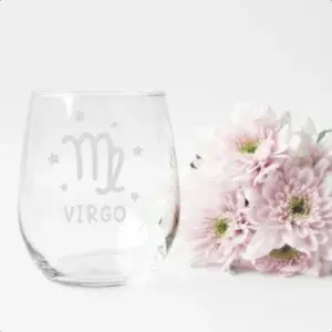iman's personalized touch stemless engraved zodiac wine glass