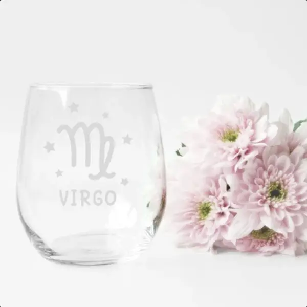 iman's personalized touch stemless engraved zodiac wine glass