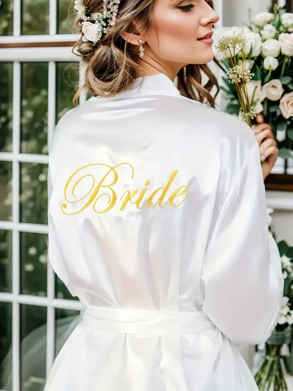 IPT Embroidery Bridal Shower Satin Robe - Unit - Image 2
