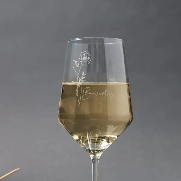 YOU'RE SPECIAL Engraved Birth Month Flower Stemless Wine Glass - Image 6