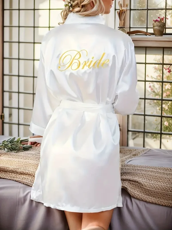 IPT Embroidery Bridal Shower Satin Robe - Unit - Image 3