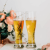 YOU'RE SPECIAL Engraved Just Engaged Hourglass Beer Glass - Pair