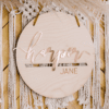 Round Acrylic-Wooden Nursery Room Name-Sign – 20″