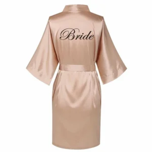 IMAN’S PERSONALIZED TOUCH Wedding Team Bride Satin Robe