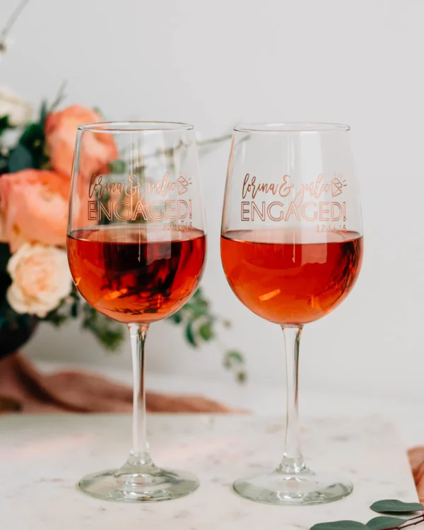 YOU'RE SPECIAL Engraved Just Engaged Wine Glass - Pair - Image 2
