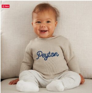 Modern Embroidered Baby Sweater