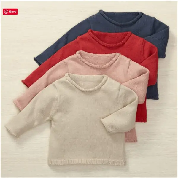 Modern Embroidered Baby Sweater - Image 2