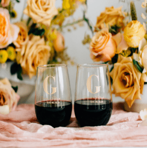 YOU'RE SPECIAL Wedding Stemless Wine Glass - Pair