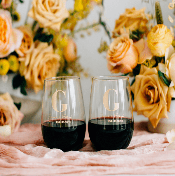YOU'RE SPECIAL Wedding Stemless Wine Glass - Pair