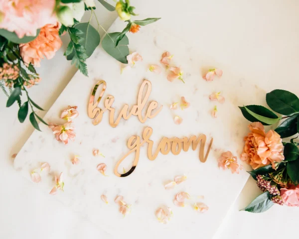 Trendy Bride & Groom Place Cards, Acrylic - Image 2