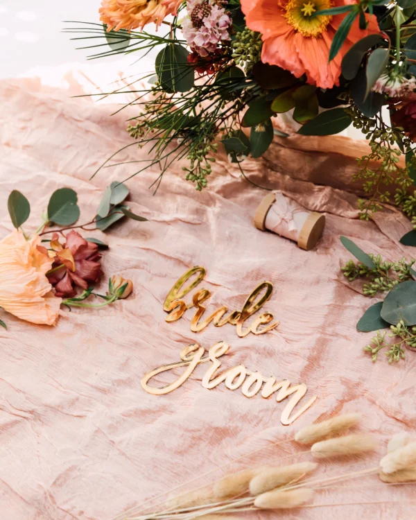 Trendy Bride & Groom Place Cards, Acrylic - Image 3