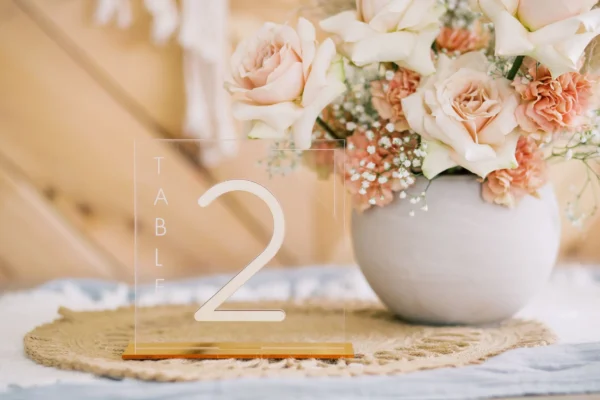 Set of 20 - Square Table Numbers, Acrylic or Wood