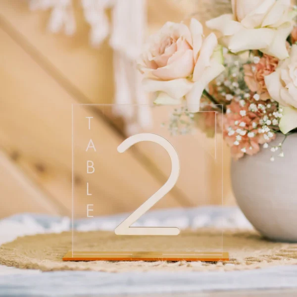 Set of 20 - Square Table Numbers, Acrylic or Wood - Image 2