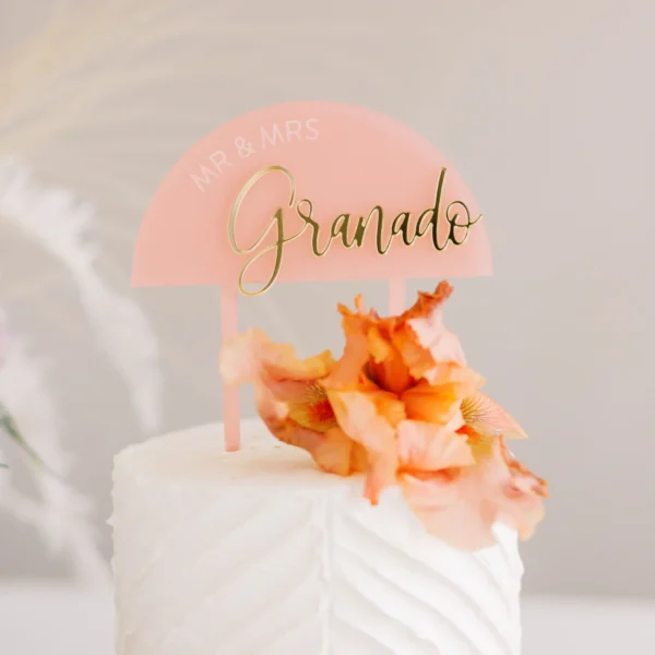 Half Circle Wedding Cake Topper - Image 2