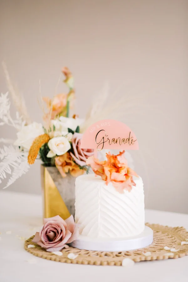 Half Circle Wedding Cake Topper - Image 3