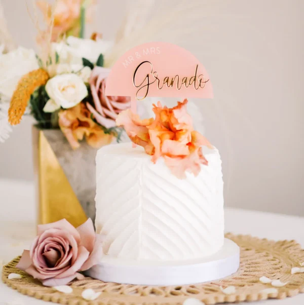 Half Circle Wedding Cake Topper - Image 4