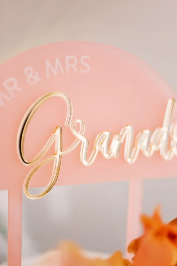 Half Circle Wedding Cake Topper