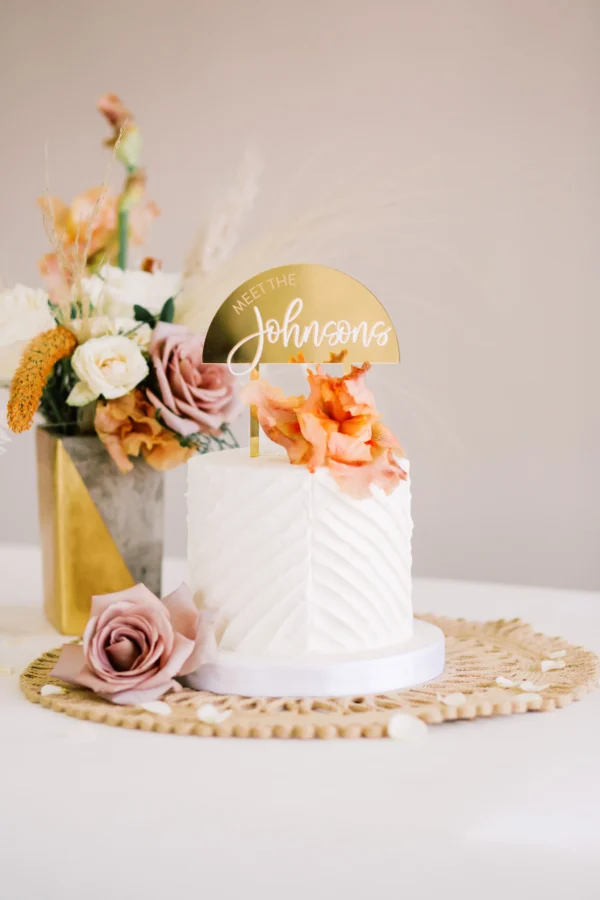 Half Circle Wedding Cake Topper - Image 5