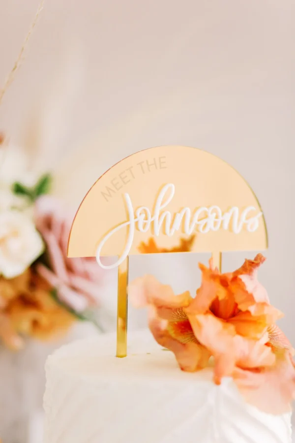 Half Circle Wedding Cake Topper - Image 6