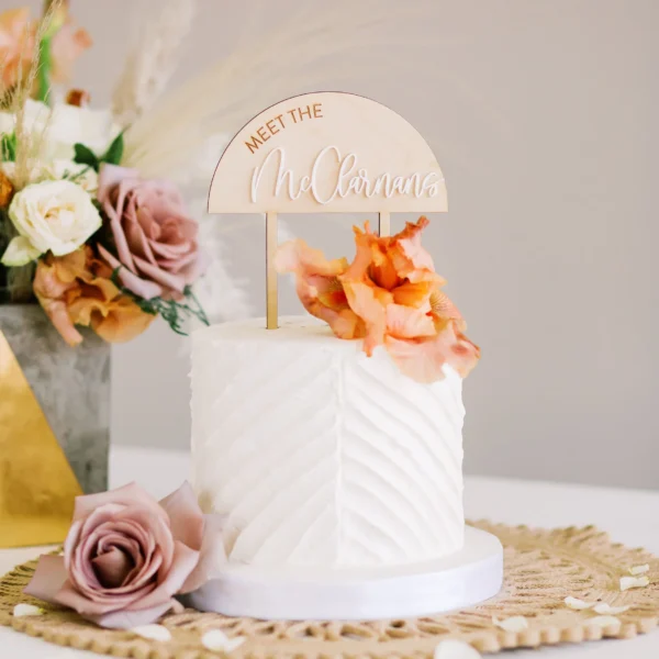 Half Circle Wedding Cake Topper - Image 7